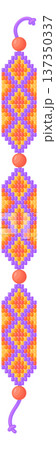 Ornate weave wristband with color beads and threads pattern 137350337