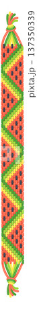 Watermelon pattern bracelet. Summer woven wristband icon 137350339