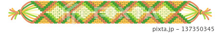 Knitted bracelet. Diy yarn thread wristband icon Knitted bracelet. Diy yarn thread wristband icon 137350345