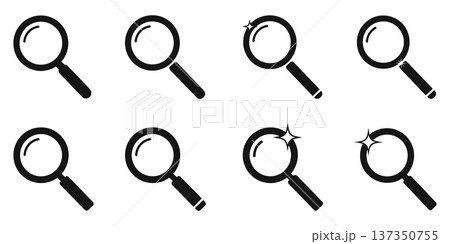 Search icon set magnifying glass web search interface symbols Search icon set magnifying glass web search interface symbols 137350755