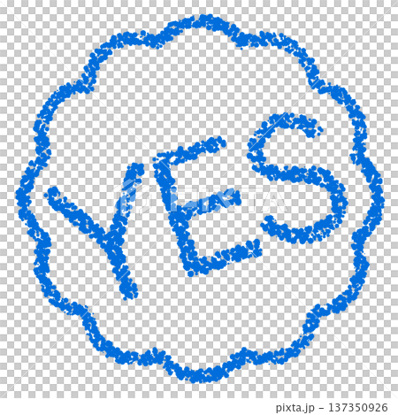 クレヨン素材 手描きのスタンプ風文字 YES クレヨン素材 手描きのスタンプ風文字 YES 137350926