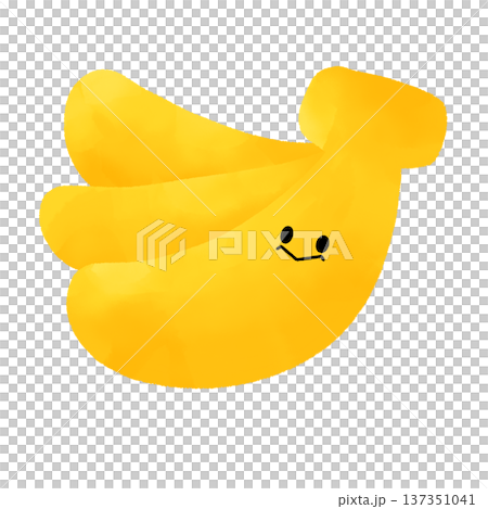 ごきげんフルーツ｜バナナイラスト 137351041