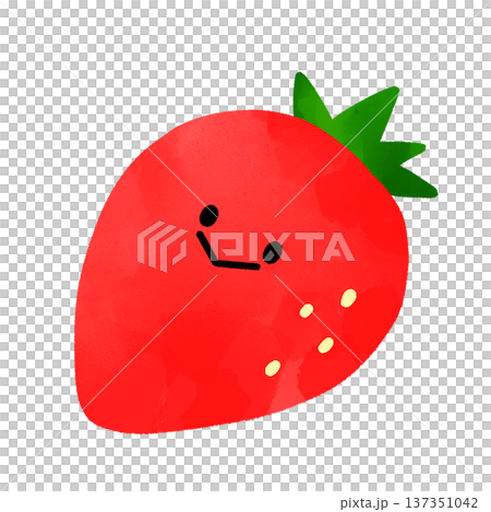 ごきげんフルーツ｜いちごイラスト 137351042
