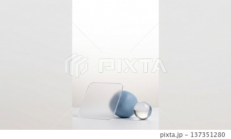 ミニマルな幾何学オブジェクトの抽象背景 137351280