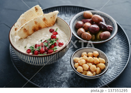 Traditional vegan arabic eggplant appetize Aubergine dip - Baba Ghanoush Traditional vegan arabic eggplant appetize Aubergine dip - Baba Ghanoush 137351295