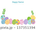 カラフルなイースターエッグのフレームとHappy Easterの文字 137351394