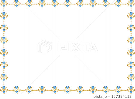 ビンテージカリグラフィ風フレーム素材259＜飾り罫・飾り枠・ハート＞ 137354112