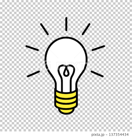 アイデアを表す電球アイコンのイラスト アイデアを表す電球アイコンのイラスト 137354434