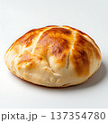 Freshly Baked Artisan Bread Loaf on Clean White Background 137354780