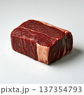 Fresh Raw Beef Steak Piece on White Background for Culinary and Food Photography 137354793