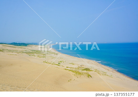 鳥取砂丘と日本海の雄大な景色 137355177