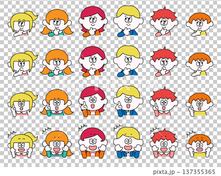 家庭插畫集－各種表情 137355365