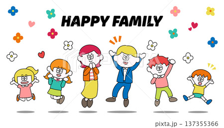 家族のイラストセット - HAPPY! 家族のイラストセット - HAPPY! 137355366