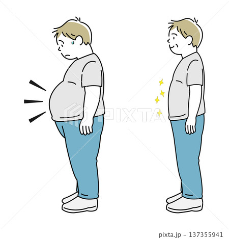 ダイエット　男性　中年太り 137355941