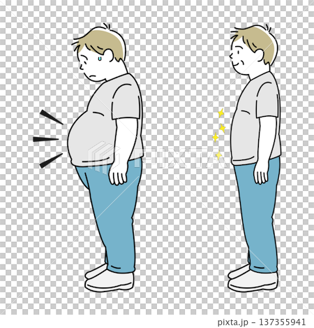 ダイエット　男性　中年太り 137355941