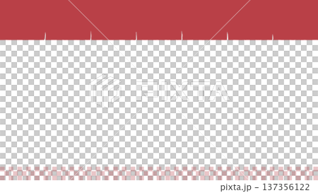 和風デザインの赤い暖簾と市松模様の背景フレーム。お正月、お祝い、和食店やお祭りの告知バナーに最適 137356122