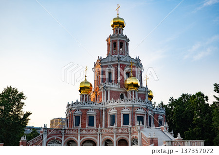 Church of the Intercession in Fili, Moscow, showing Naryshkin baroque architecture 137357072