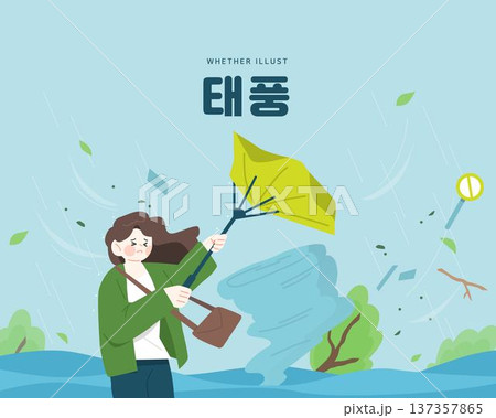 Various Climate Weather Conditions Illustration  137357865