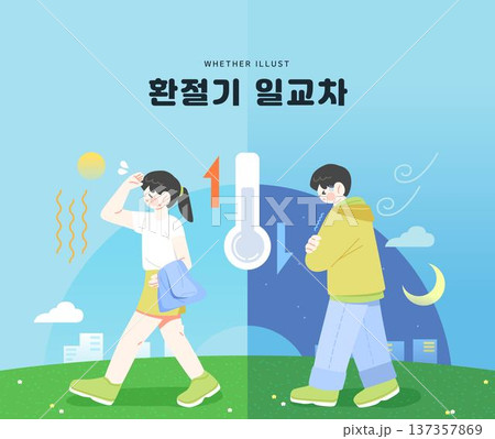 Various Climate Weather Conditions Illustration  137357869