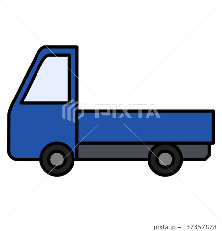 荷台がフラットな小型トラックのイラスト 137357878