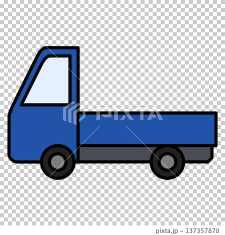 荷台がフラットな小型トラックのイラスト 137357878