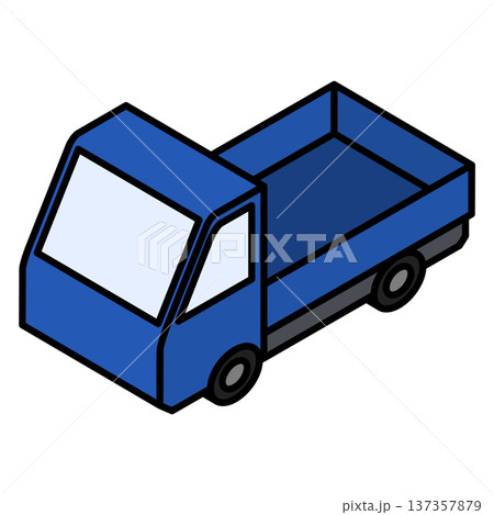 斜め上から見た配送トラックのイラスト 137357879