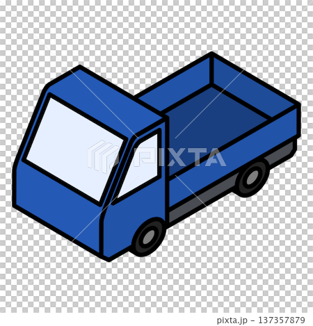 斜め上から見た配送トラックのイラスト 137357879