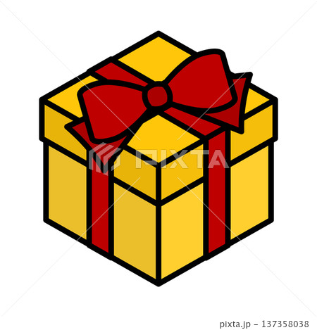 ギフトボックスのアイソメトリックイラスト 137358038