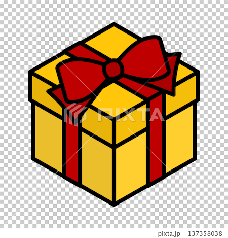 ギフトボックスのアイソメトリックイラスト 137358038