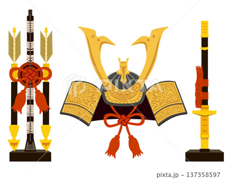 五月人形の飾りセット 兜・破魔矢・太刀 端午の節句 137358597