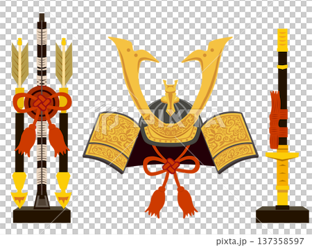 五月人形の飾りセット 兜・破魔矢・太刀 端午の節句 137358597