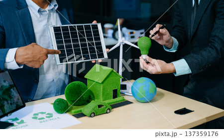 Business team people planning hand using laptop for working technology and business Net zero and carbon neutral concept. Business team people planning hand using laptop for working technology and business Net zero and carbon neutral concept. 137359176