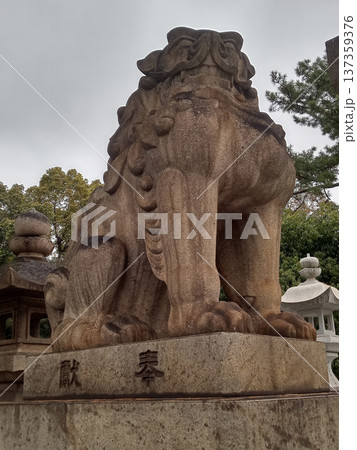 住吉大社 西大鳥居 右狛左 住吉大社 西大鳥居 右狛左 137359376