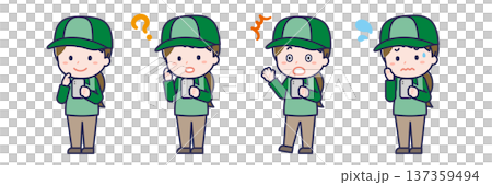 スマートフォンを使う「配達員」の女性 137359494