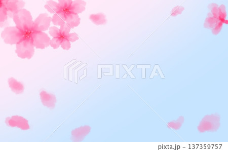水彩風さくらの背景素材03 水彩風さくらの背景素材03 137359757