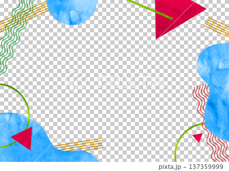 Geometric pattern watercolor frame 137359999