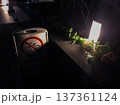夜の街灯に照らされる公衆電話 137361124