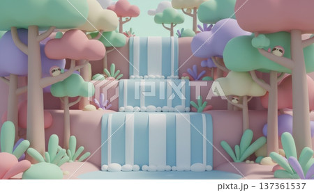 Multi-Tier Waterfall in a Rainforest Multi-Tier Waterfall in a Rainforest 137361537