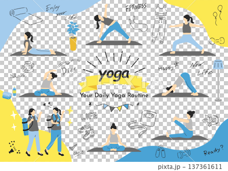 Yoga training scene Yoga training scene 137361611