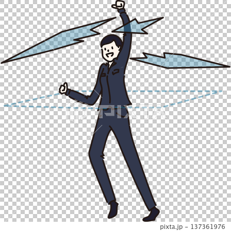 圖：一位身著工作服（藏藍色制服）的女性打破了職場天花板 137361976