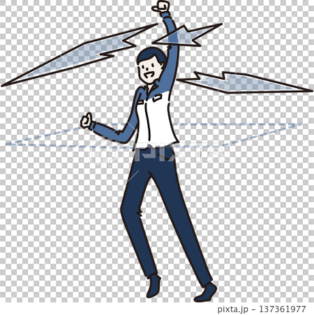 身著工作服的女性打破職場天花板的插圖——藍色制服 137361977