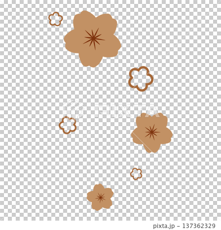 Brown pop cherry blossom illustration Brown pop cherry blossom illustration 137362329
