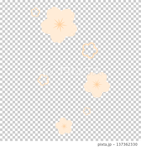 A light orange pop cherry blossom illustration 137362330