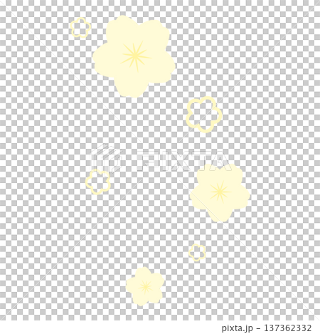 A pale yellow pop cherry blossom illustration A pale yellow pop cherry blossom illustration 137362332