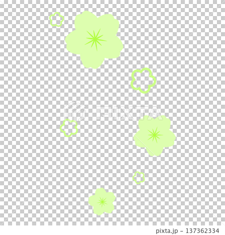 Yellow-green pop cherry blossom illustration 137362334