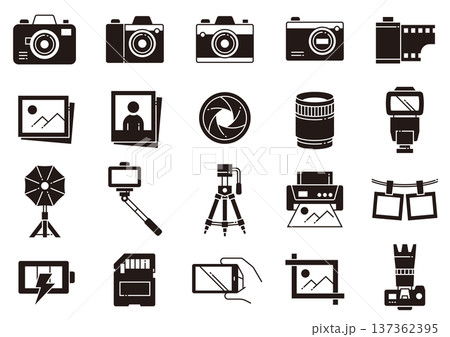 カメラ・動画アイコン02　Cameras, Photography, and Video Icons 137362395