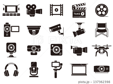カメラ・動画アイコン05　Cameras, Photography, and Video Icons 137362398