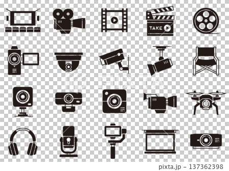 カメラ・動画アイコン05　Cameras, Photography, and Video Icons 137362398