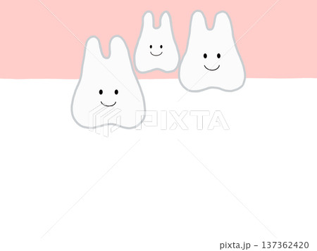 歯の生え変わりによる歯並びの状態を表したイラスト 137362420