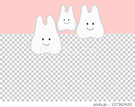 歯の生え変わりによる歯並びの状態を表したイラスト 137362420